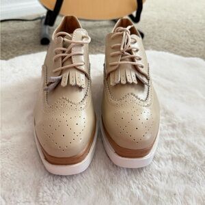 Chunky Cream Platform Brogues – Tassel Detail – Approx. Size 9